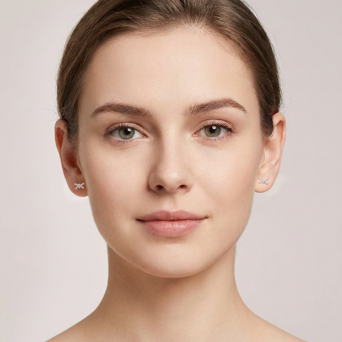 Bow Stud Earrings Bow-knot Earrings Synthetic Moissanite S925 Stud Earrings