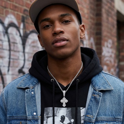 Iced Out Calvary Pendant Baguette Cross Pendant Necklace Chain D Color VVS Synthetic Moissanite Necklace Copper Chain