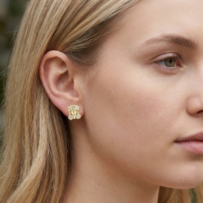 Divine Sparkle Iced Messiah Stud Earrings Unisex Hip Hop Jesus Head Earrings Synthetic Moissanite Earrings Copper Studs