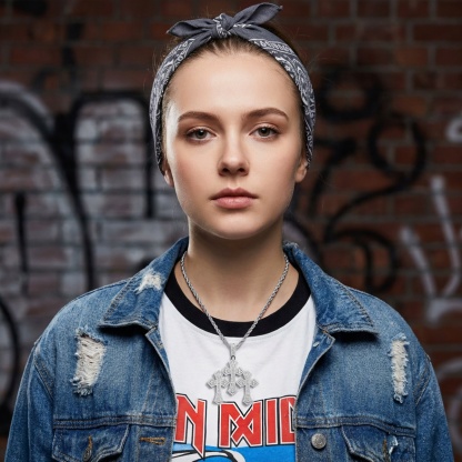 Iced Out Triple Cross Pendant Shining Grace Pendant D Color VVS Synthetic Moissanite Copper Chain