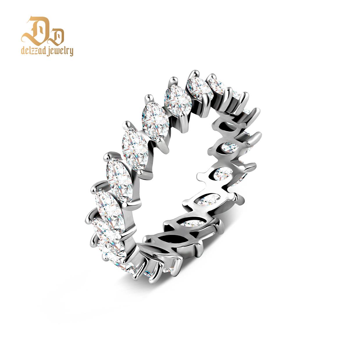 Delzzad S925 4.8ct Marquise Synthetic Moissanite Eternity Band
