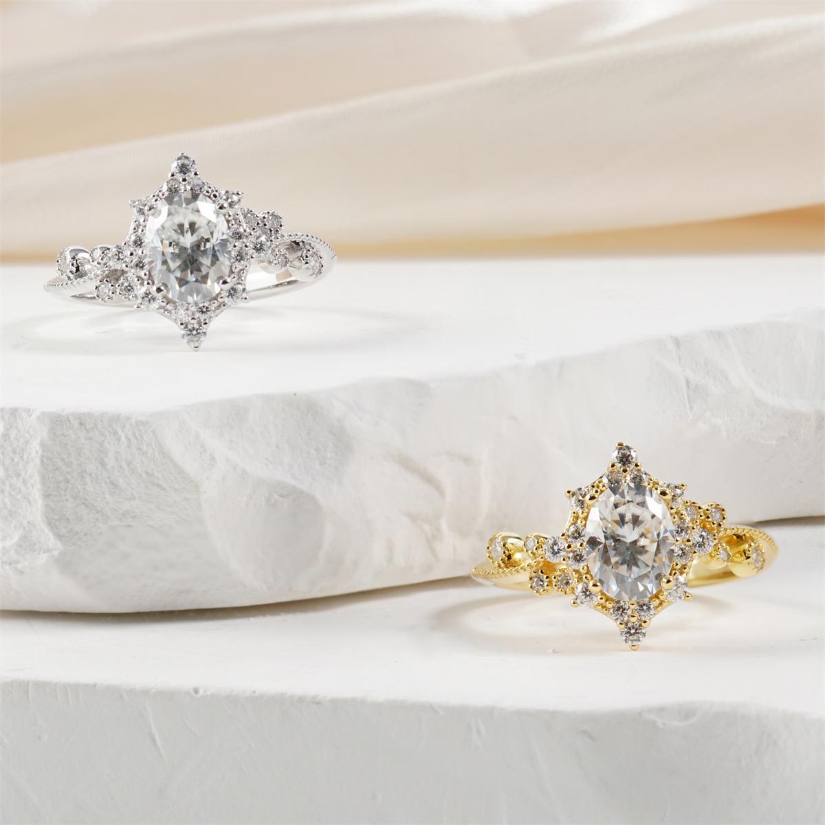 1.9ct Victorian Mirror Ring Vintage Engagement Ring Ivy & Dewdrop Band Ring VVS Synthetic Moissanite Ring Jewelry S925 Band