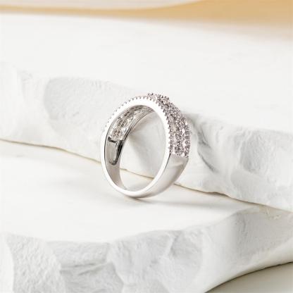 0.4ct Stellar Lattice Antique Lace Charm Ring VVS Synthetic Moissanite Ring Jewelry Copper Band