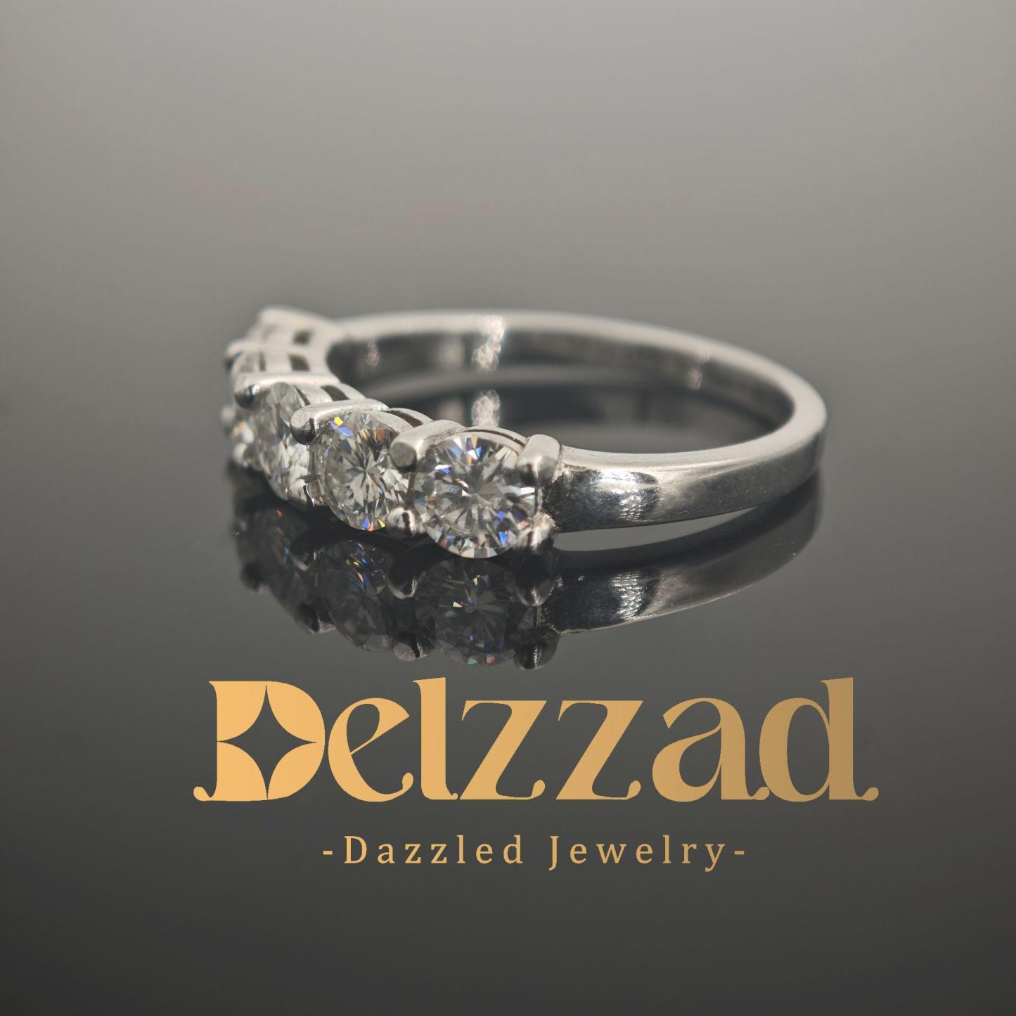 1.5ct D Color S925 VVS Clarity Round Synthetic Moissanite Half Eternity Stacking Band