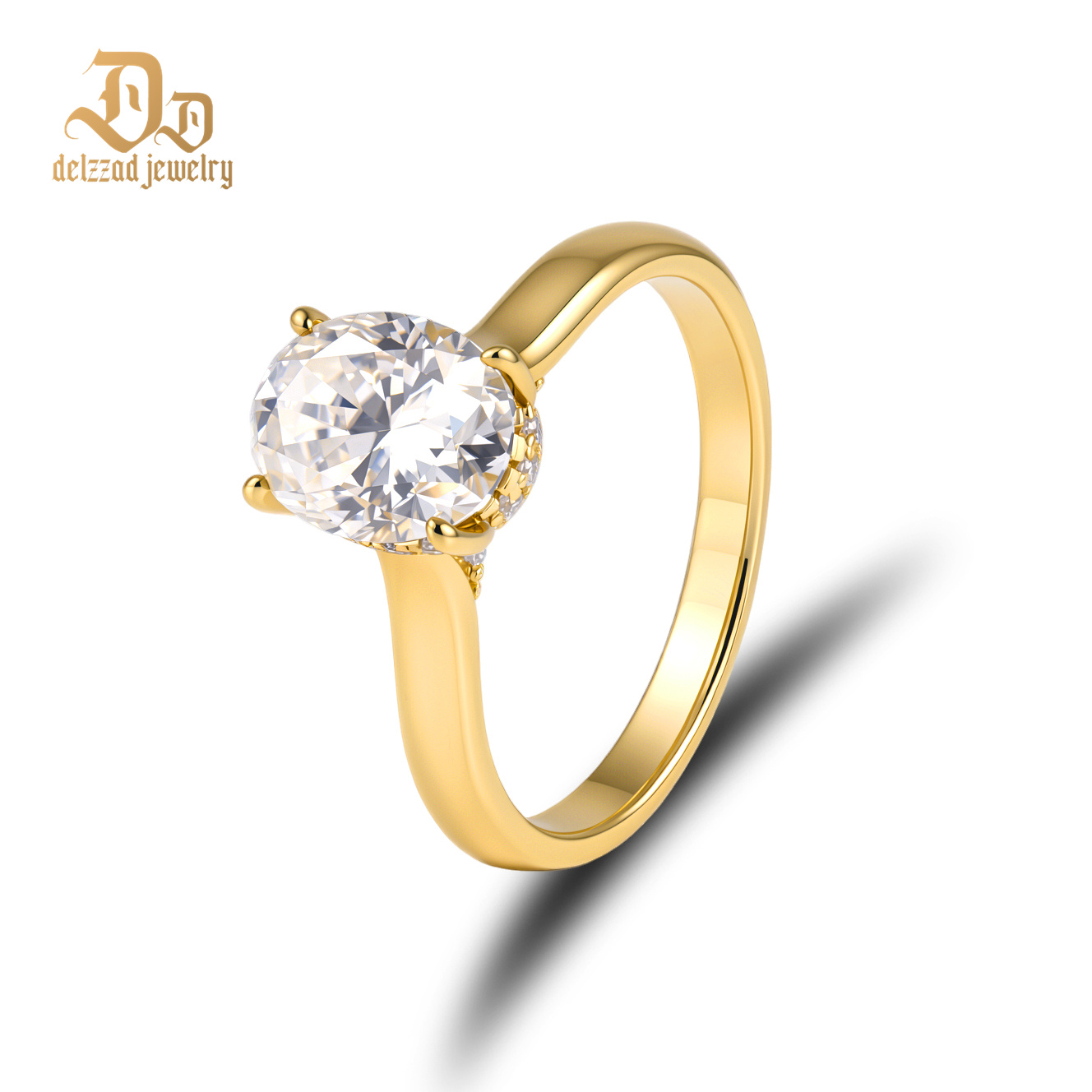 2ct Solitaire Oval Promise Engagement Ring Synthetic Moissanite S925 Wedding Ring Band Jewelry for Women