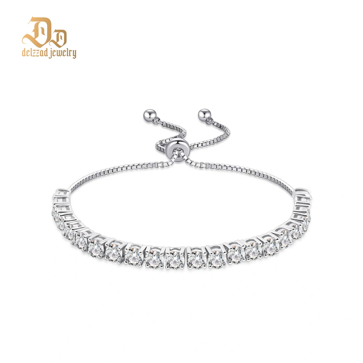 6.6ct Starlight Adjustable Bracelet Synthetic Moissanite Bracelet Copper Chain