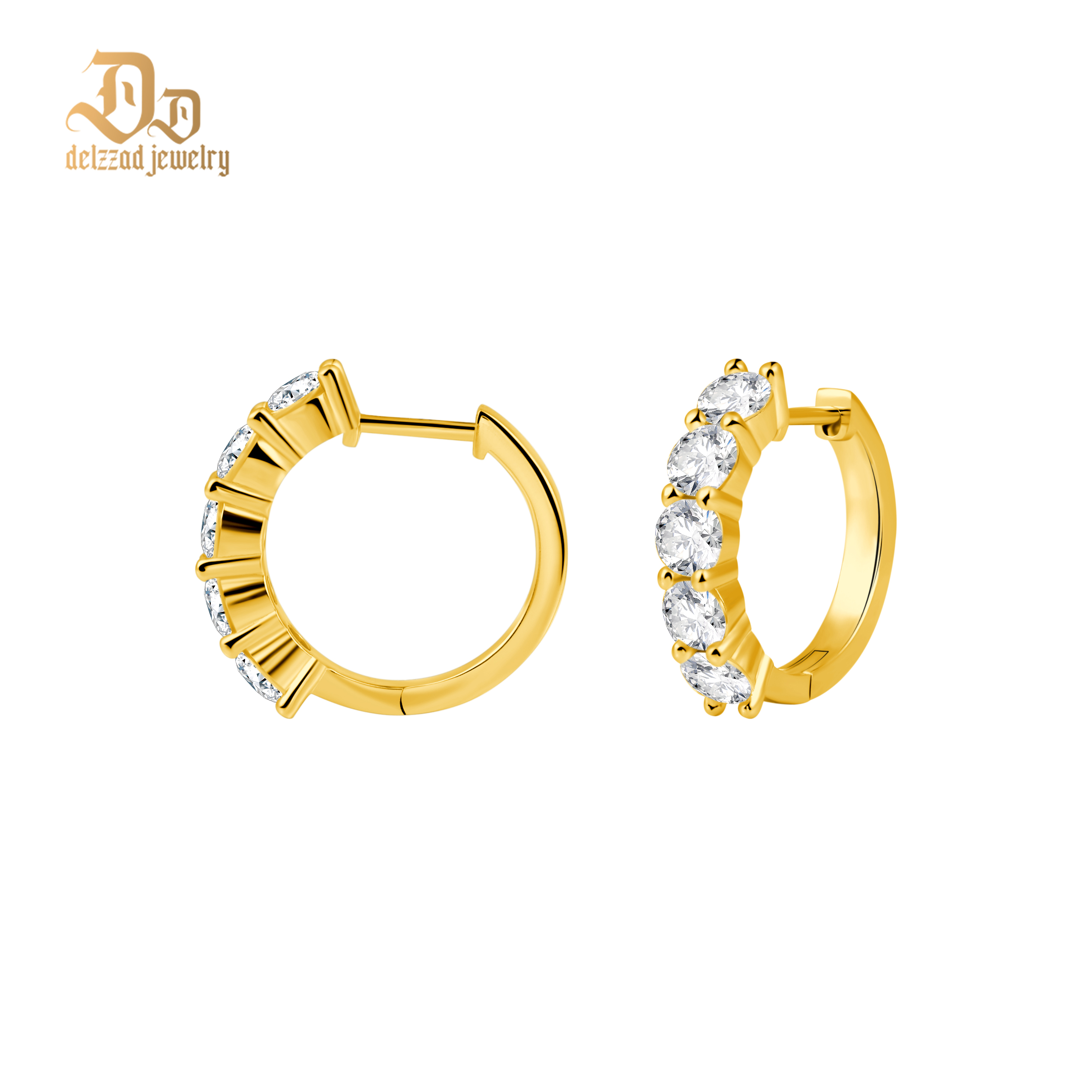 RINGFROST Half-Iced Circle Earrings 925S & VVS Moissanite