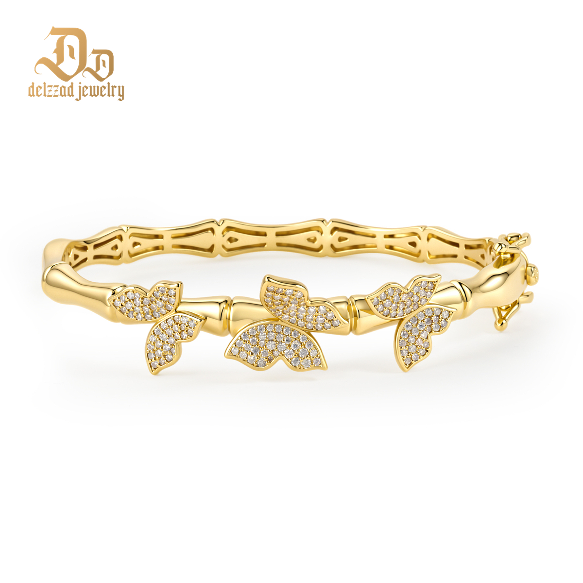 0.7ct Boundless Wing Bangle Butterfly Bangle Bracelet Papillon Breeze Bracelet Synthetic Moissanite Bracelet Copper Chain