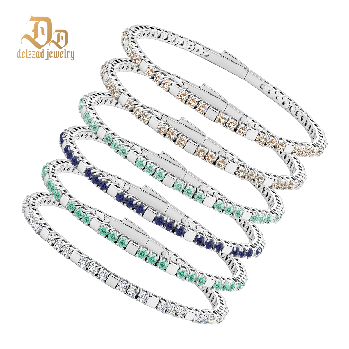 5.4ct Quiet Luxury Tennis Bangle Secret Code Tennis Bracelet VVS Synthetic Moissanite Bracelet Bangle Copper Chain for Women Men