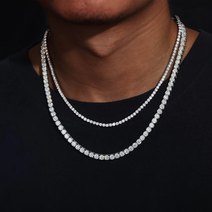 S925 Silver Hip Hop Synthetic Moissanite Tennis Chain