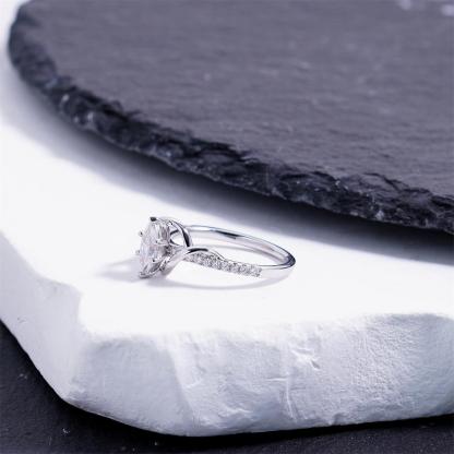 Delzzad 0.6ct Intertwined Fate Ring Wrapped in Love Band Ring Marquise Cut Engagement Ring VVS Synthetic Moissanite Ring Jewelry Copper Band