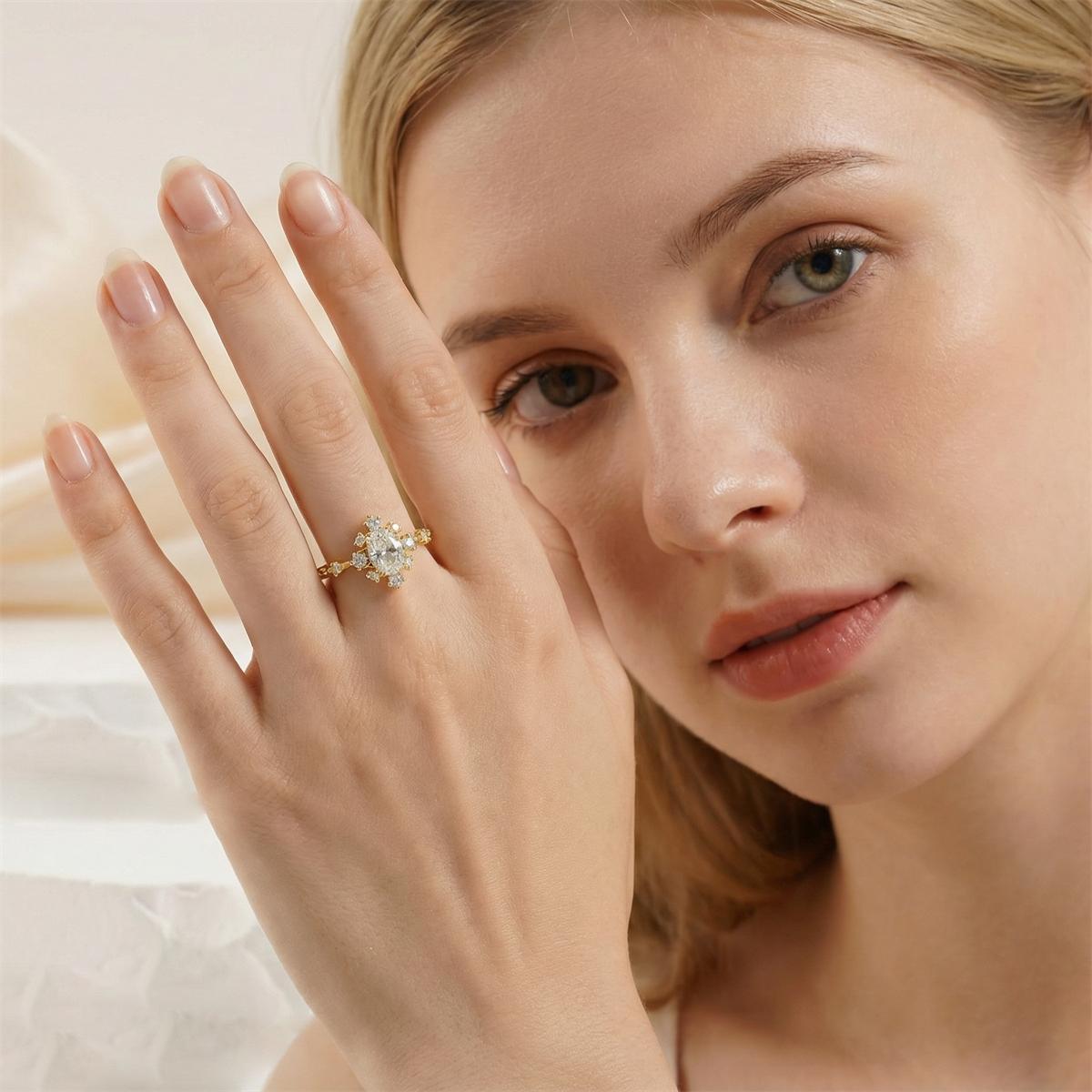 2.6ct Frost Blossom Ring Snowy Floral Ring Band Cushion Cut VVS Synthetic Moissanite Ring Jewelry S925 Band