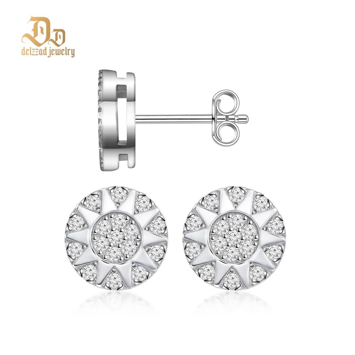 Sunburst Glow Stud Earrings VVS Synthetic Moissanite S925 Studs Unisex Earrings Jewelry Perfect Birthday Mother??s Day Gift for Men Women Silver Earrings Golden Earrings Wedding Set
