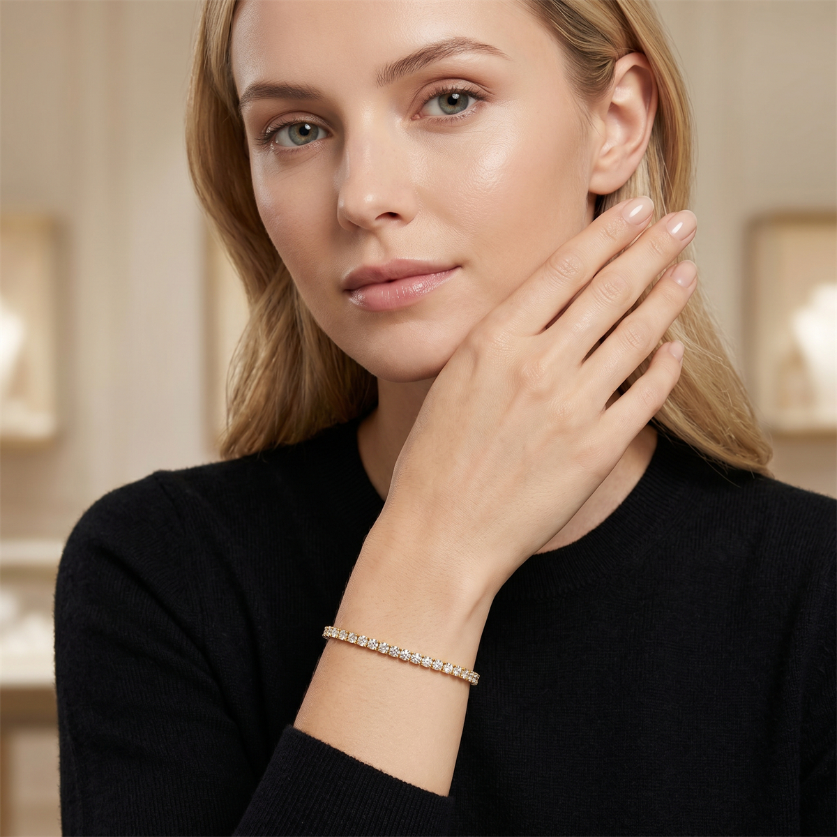 5.4ct Eternal Spark Tennis Bracelet Starlight Tennis Bangle VVS Synthetic Moissanite Bracelet Bangle Copper Chain for Women Men