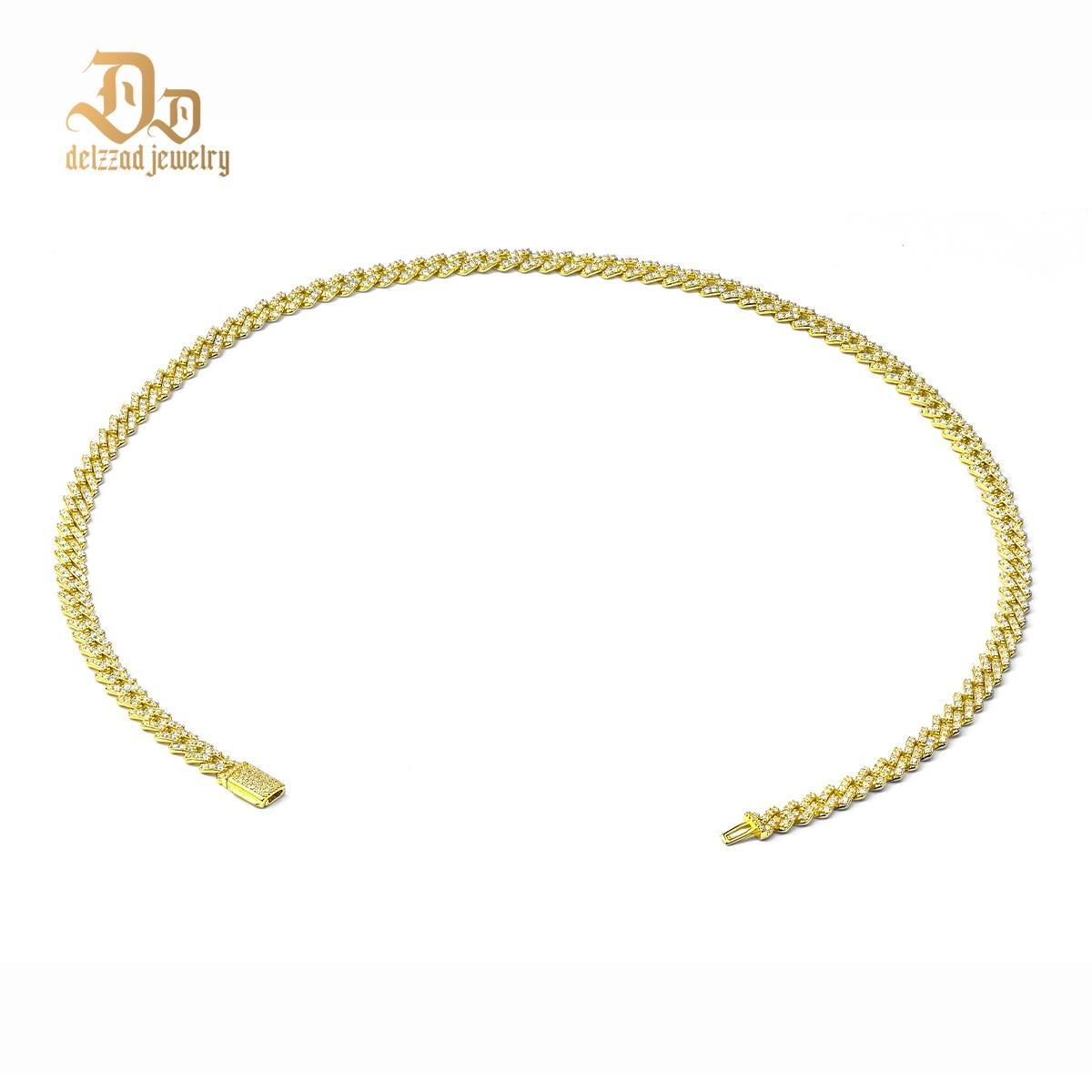 Delzzad 6.8MM Hip Hop Iced Out Cuban Link Bracelet Necklace VVS D Color Synthetic Moissanite S925 Unisex Cuban Chain Perfect for Any Occasion & Everyday Wear Birthday Anniversary Gifts