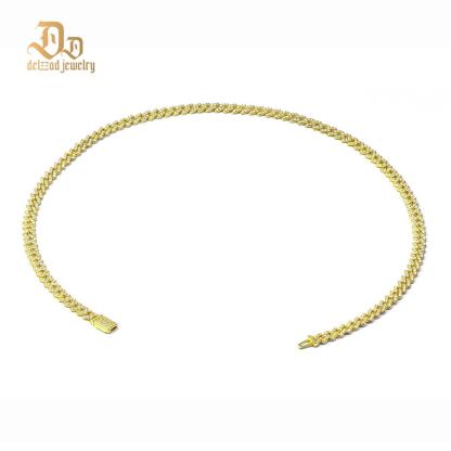 Delzzad 6.8MM Hip Hop Iced Out Cuban Link Bracelet Necklace VVS D Color Synthetic Moissanite S925 Unisex Cuban Chain Perfect for Any Occasion & Everyday Wear Birthday Anniversary Gifts