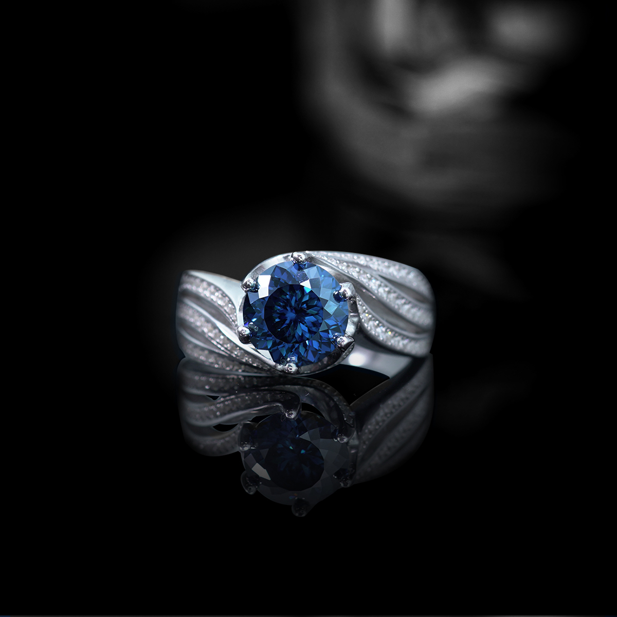 3ct Hundreds Faces Cut Synthetic Moissanite Layered Band Ring In 925 Sterling Silver