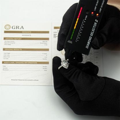 Delzzad 5ct Pear Synthetic Moissanite Halo Ring In 925 Sterling Silver