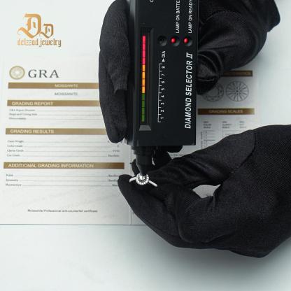 Delzzad 1ct Round Synthetic Moissanite Luxurious Bling Halo Ring In 925 Sterling Silver Engagement Anniversary Valentine's Day Gifts