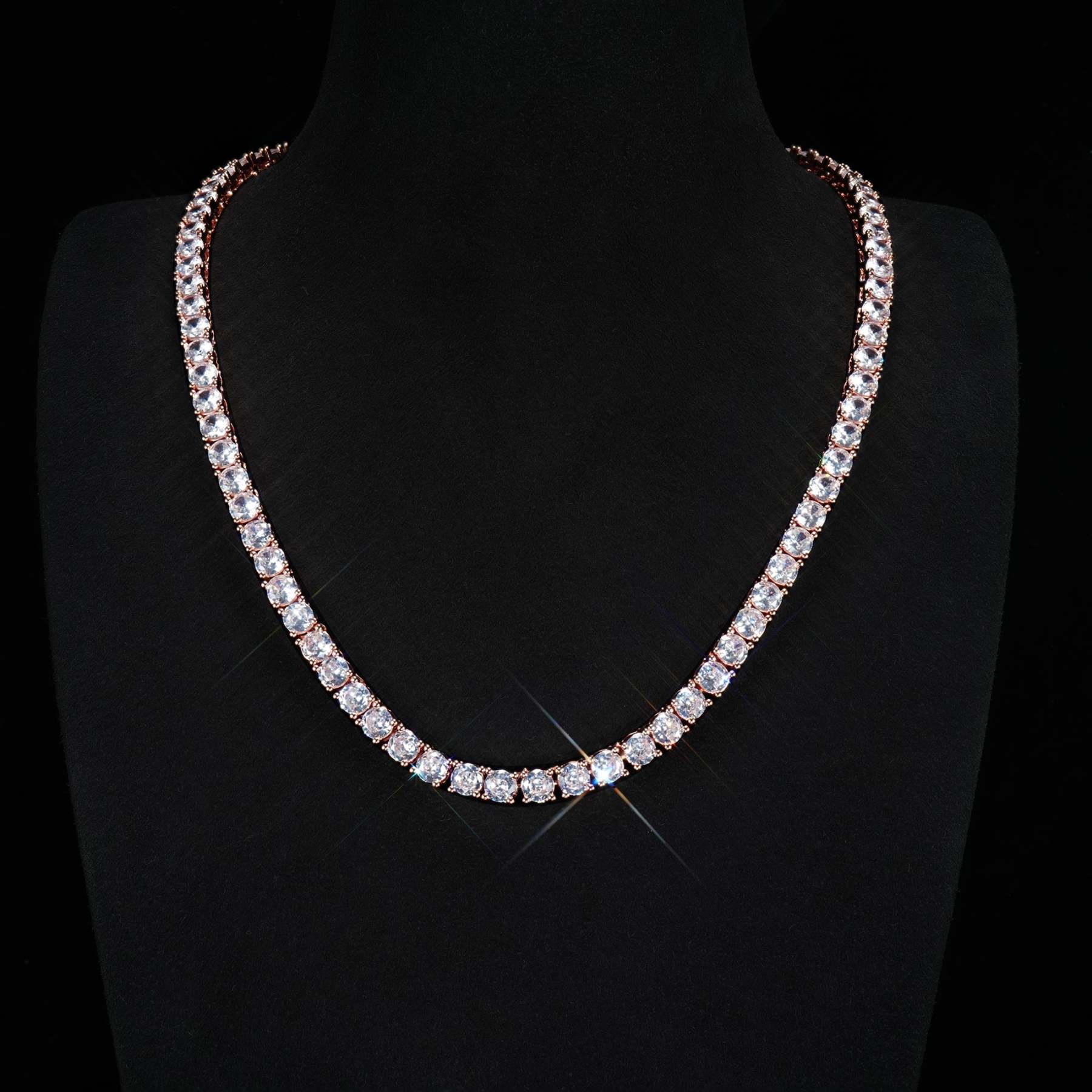 5mm  18K Gold-Plated Iced AAA CZ BlingBling Tennis Chain Single Row