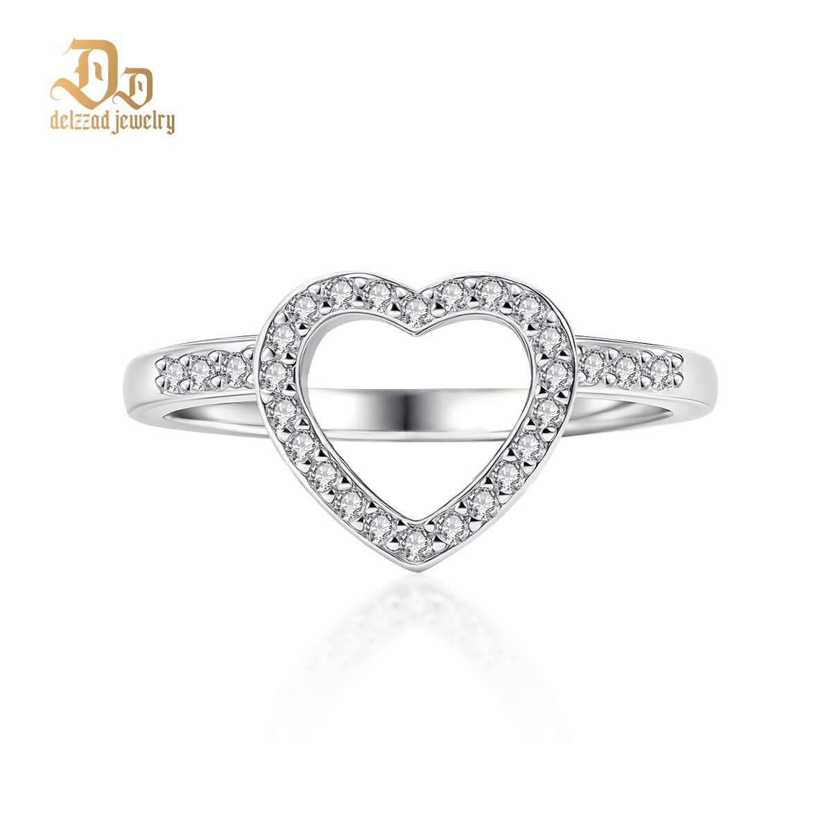 Halo Heart Cut Ring Set Heart Pair Stacking Ring Band D Color VVS Synthetic Moissanite Ring Jewelry Copper Band Wedding Band Engagement Ring Set Promise Ring