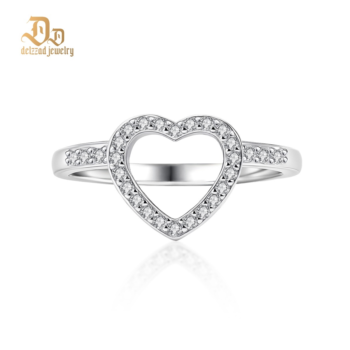 Halo Heart Cut Ring Set Heart Pair Stacking Ring Band D Color VVS Synthetic Moissanite Ring Jewelry Copper Band Wedding Band Engagement Ring Set Promise Ring