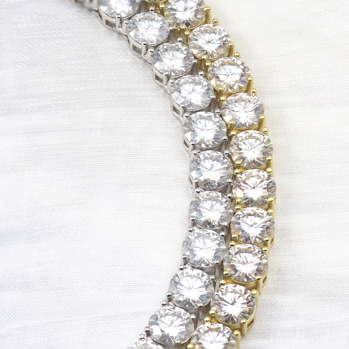 6-8inch and 2-6.5mm Gemstones S925 VVS Synthetic Moissanite Hip Hop Tennis Bracelet