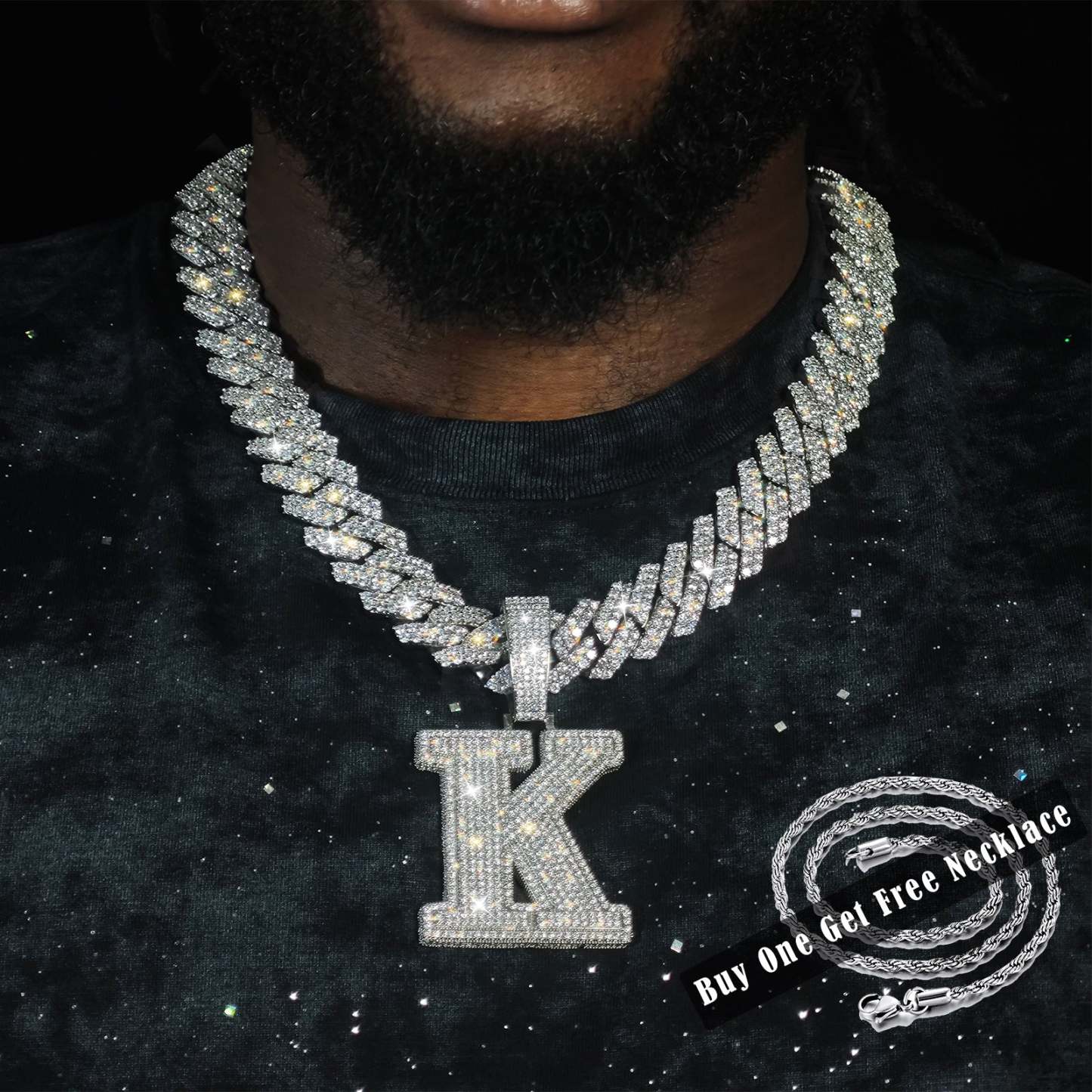 MOISSANITE LETTERS NAME PENDANT 18K GOLD