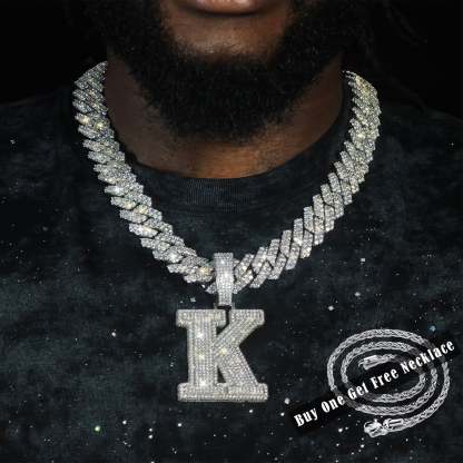 MOISSANITE LETTERS NAME PENDANT 18K GOLD