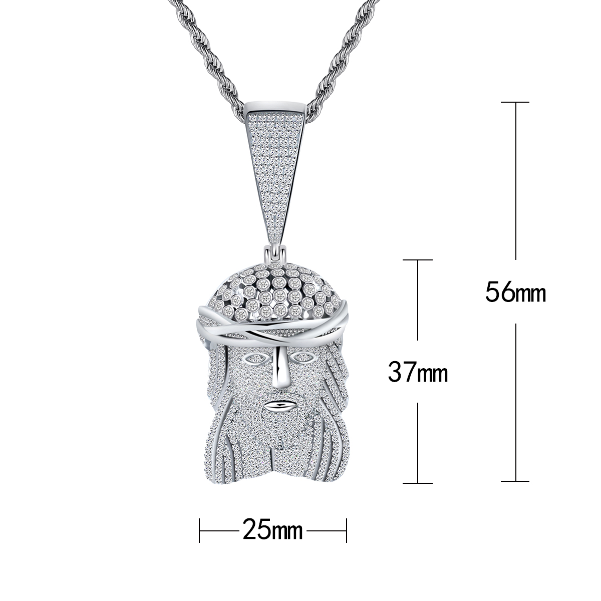 Hip Hop Statue Charm Pendant Necklace Synthetic Moissanite Pendant Necklace S925 Chain