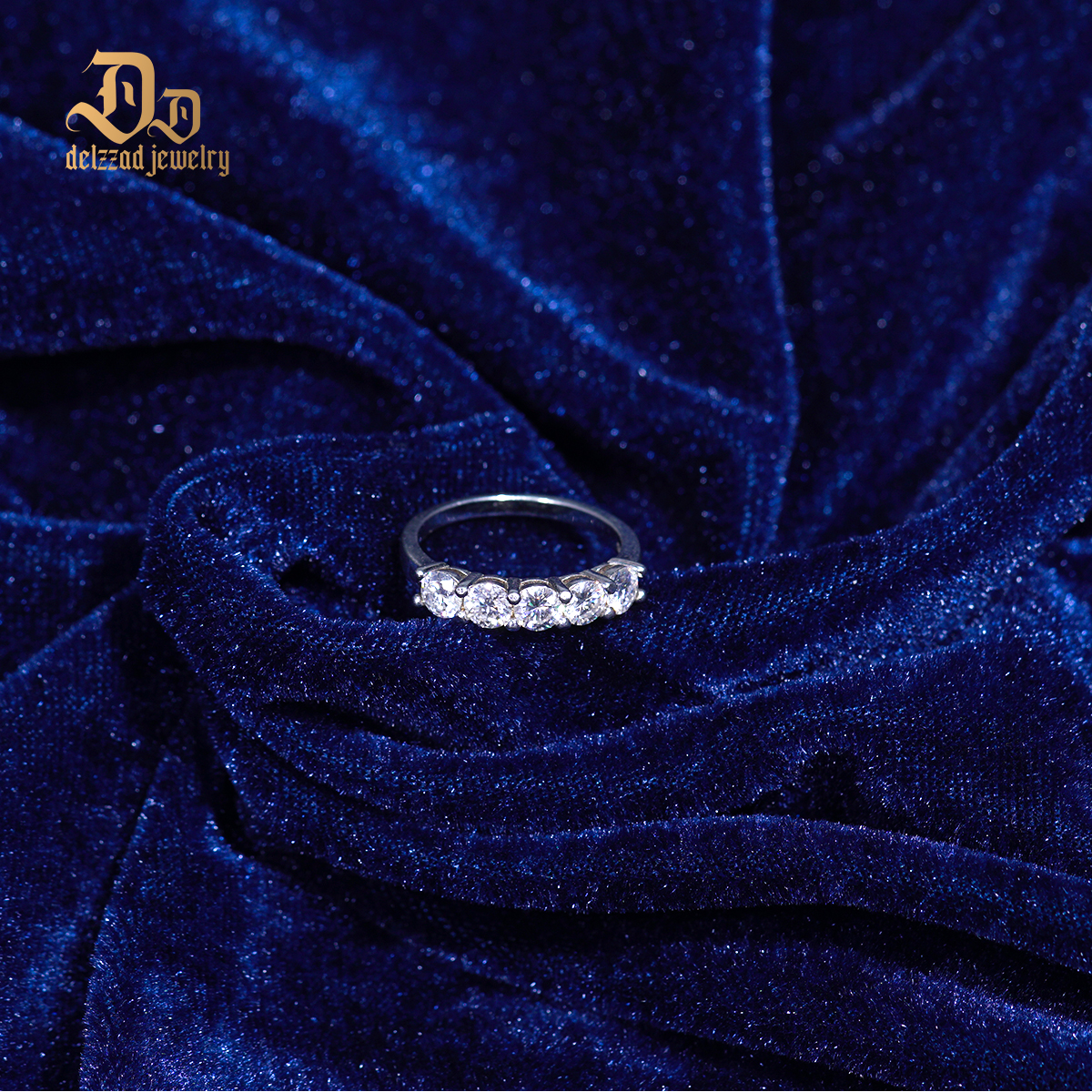 1.5ct D Color S925 VVS Clarity Round Synthetic Moissanite Half Eternity Stacking Band