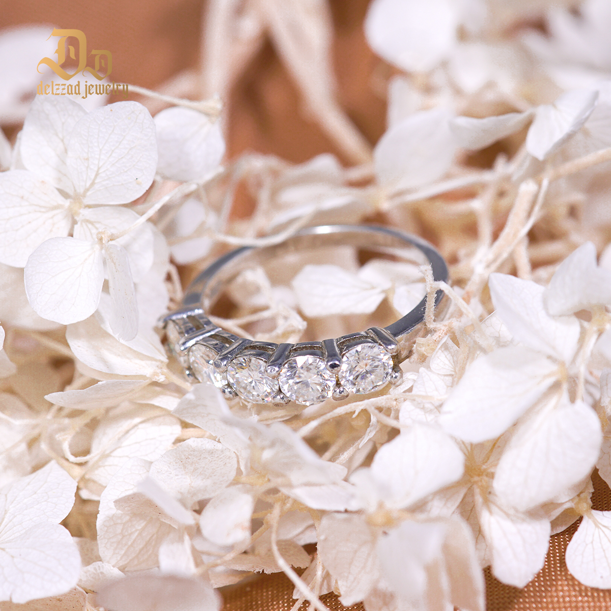 1.5ct D Color S925 VVS Clarity Round Synthetic Moissanite Half Eternity Stacking Band