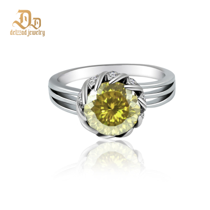 3ct Hundreds Faces Round Synthetic Moissanite Split Ring In 925 Sterling Silver