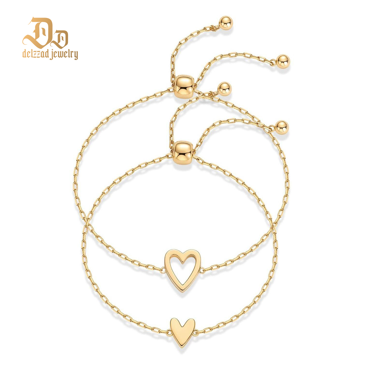 BFF Friendship Heart Bracelets Adjustable Matching Bracelets Stainless Steel Chain Daily Costume Jewelry Accessories