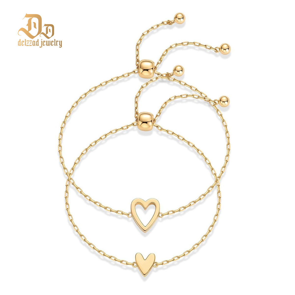 BFF Friendship Heart Bracelets Adjustable Matching Bracelets Stainless Steel Chain Daily Costume Jewelry Accessories