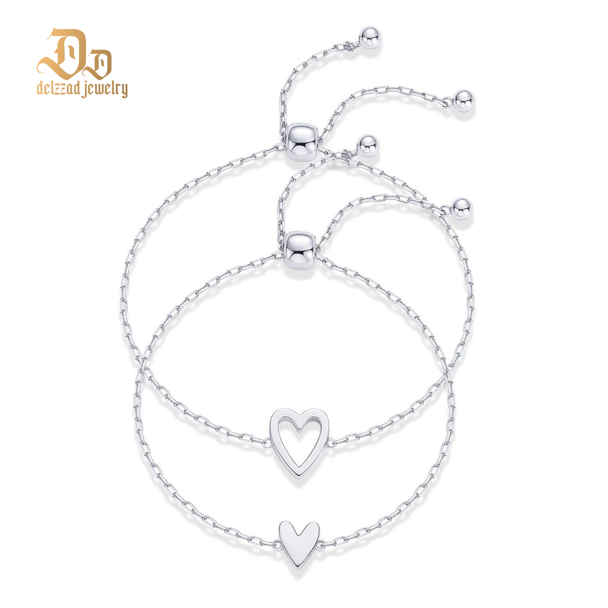 BFF Friendship Heart Bracelets Adjustable Matching Bracelets Stainless Steel Chain Daily Costume Jewelry Accessories