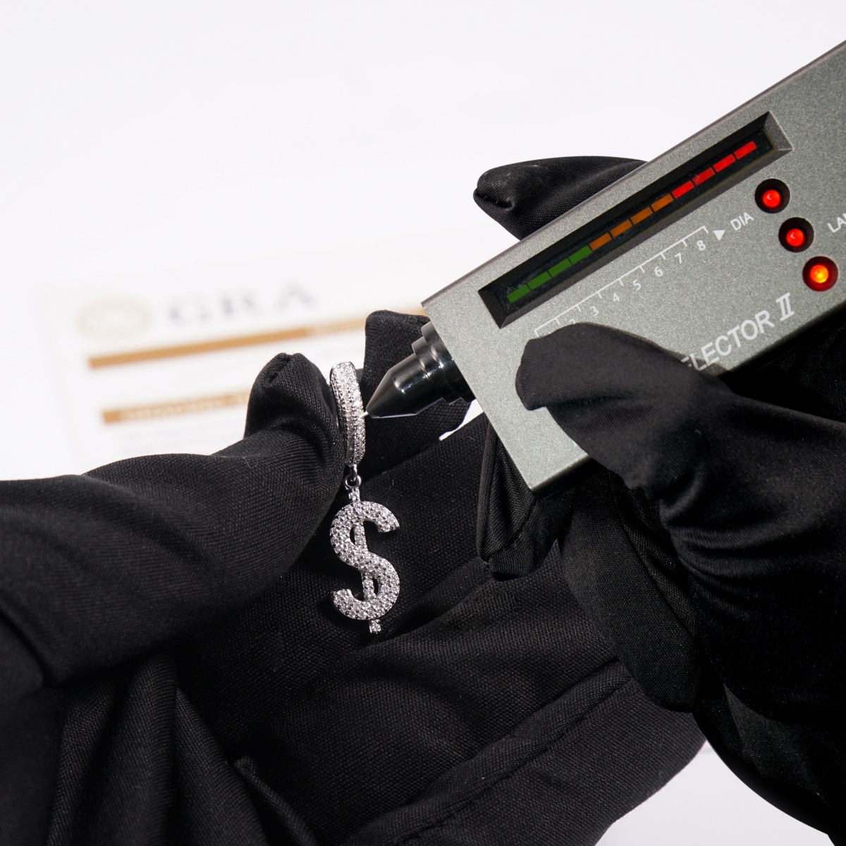 Iced Out USD Hoop Earrings VVS Synthetic Moissanite Earrings S925/Copper Hip Hop Money Symbol Hoops Dangle Earrings