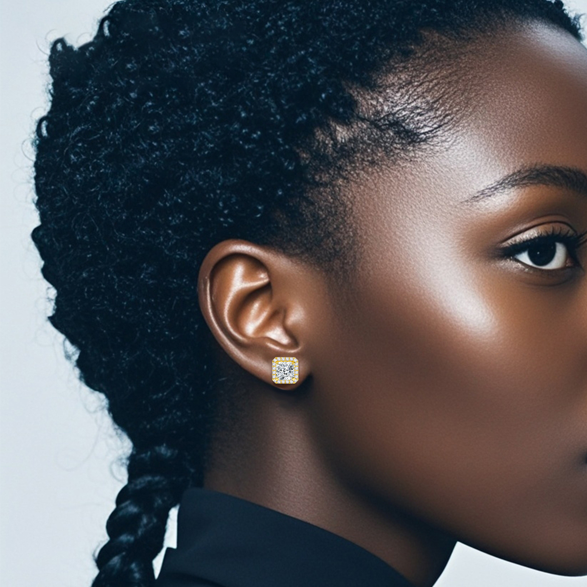 Radiant Cut Synthetic Moissanite Stud Earrings Stud Gifts For Men Women