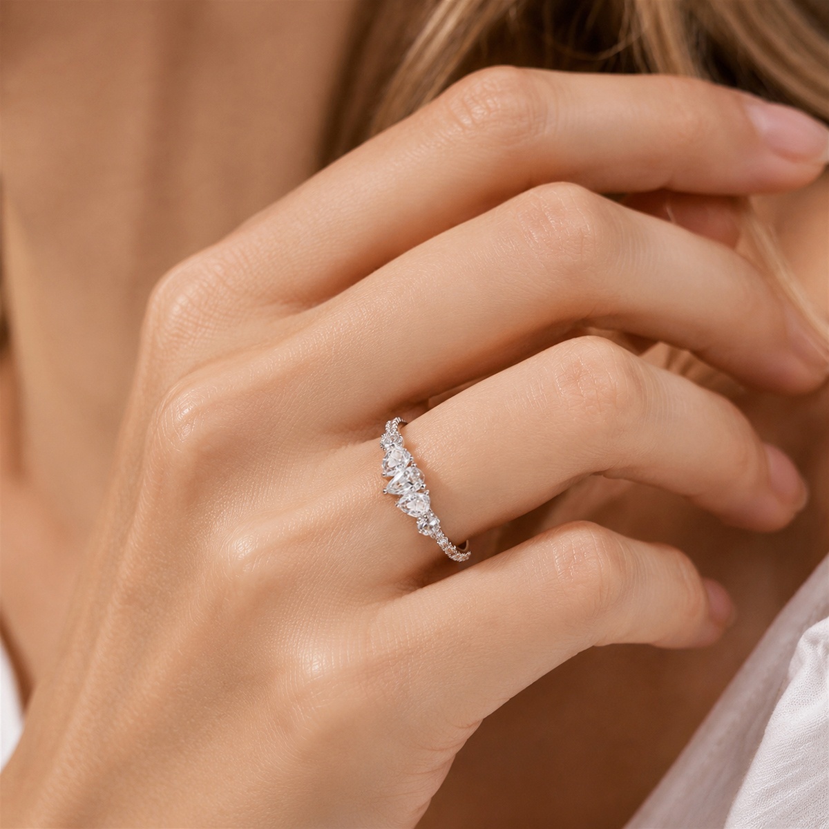 1.1ct Waltz of the Swans Copper Ring Synthetic Moissanite Ring Jewelry