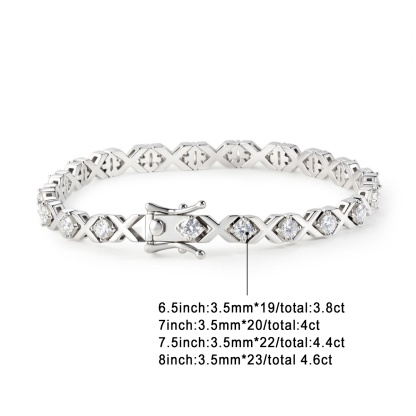 XOXO Infinite Bracelet Eternal Hugs Tennis Bracelet VVS Synthetic Moissanite Copper Chain