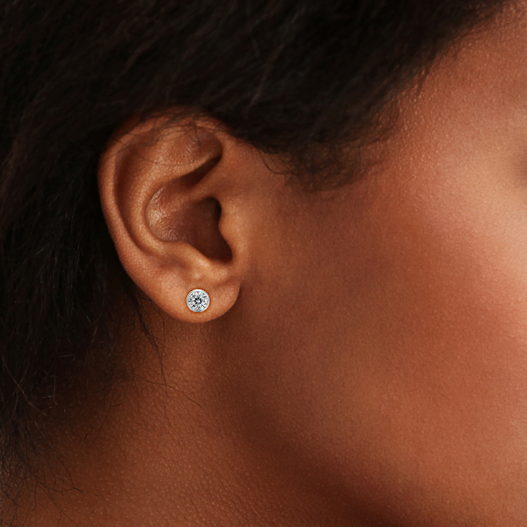 Bling Bezel Bubble Stud Earrings Synthetic Moissanite Earrings S925 Studs