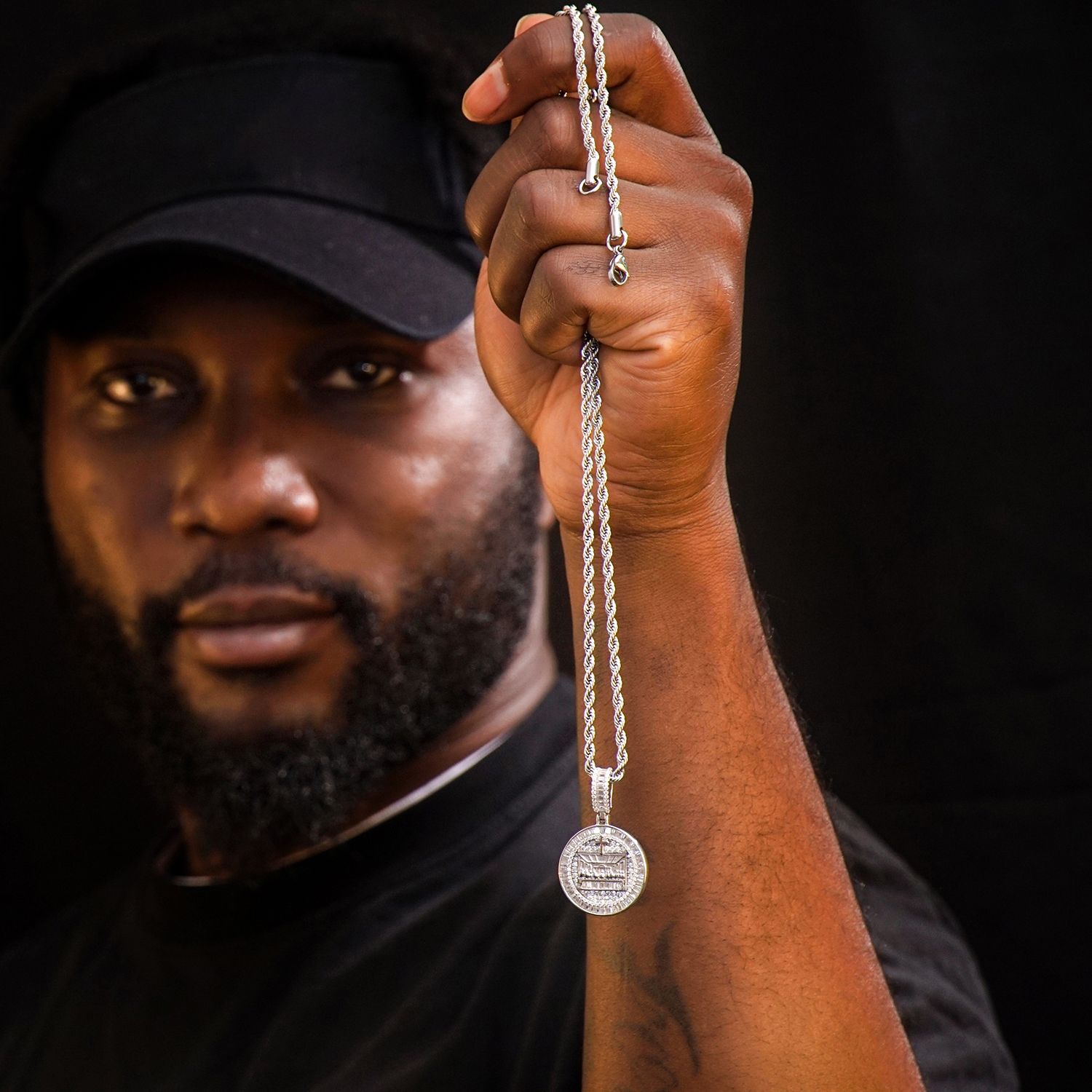 Hip Hop Spiritual Belief Supper Engraved Cross Charm Chain Pendant Necklace VVS Synthetic Moissanite S925 Chain