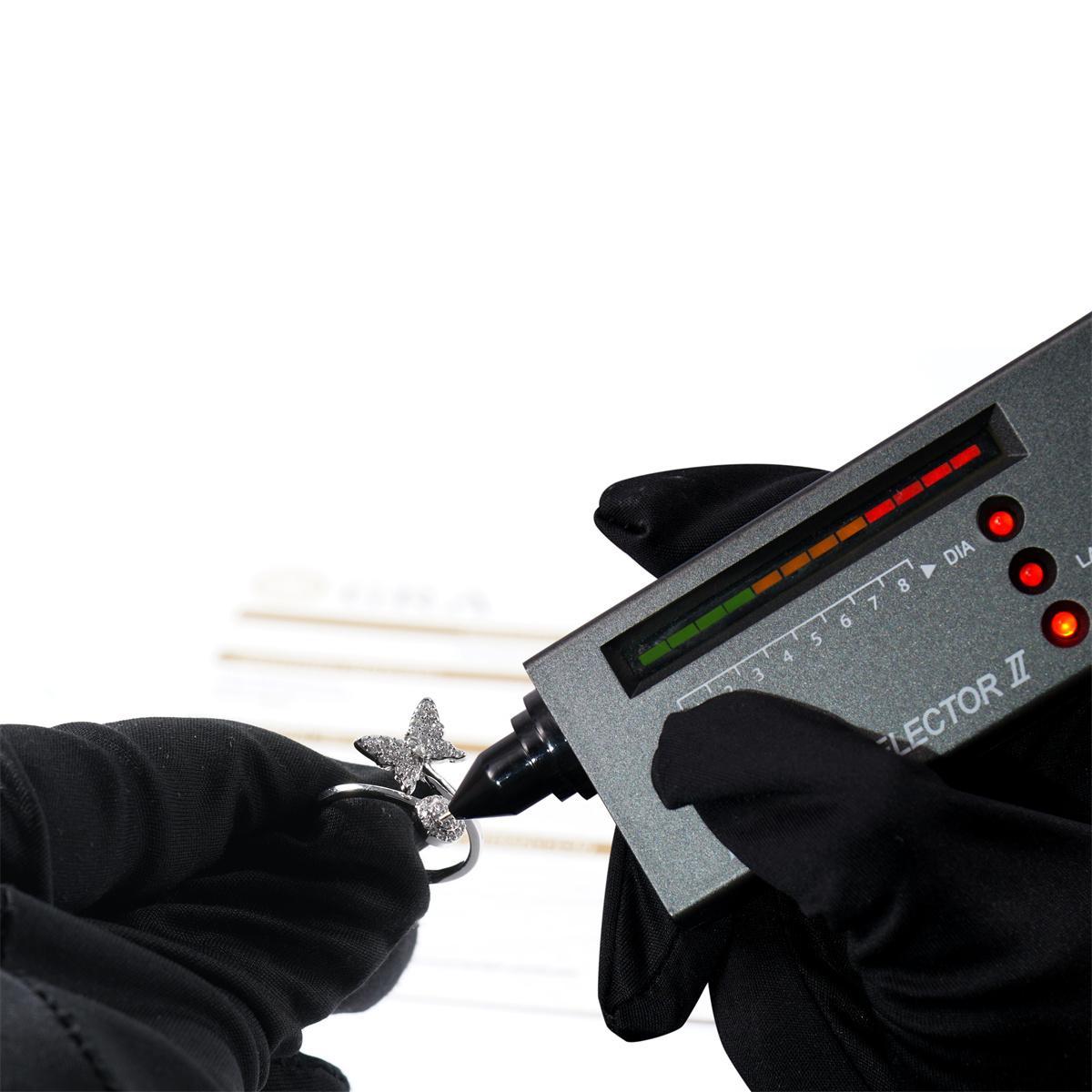 0.3ct Adjustable Papillon Dreams Ring Fluttering Butterfly Ring Open Ring Band VVS Synthetic Moissanite Ring Jewelry Copper Band