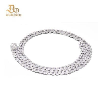 Delzzad Hip Hop Bling Cuban Bracelet Necklace Chain VVS Synthetic Moissanite S925 Unisex Cuban Chain Perfect for Any Occasion & Everyday Wear Birthday Anniversary Gifts
