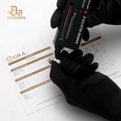 Delzzad S925 6ct Round D Color VVS Synthetic Moissanite Luxury Hip Hop Ring For Men Women