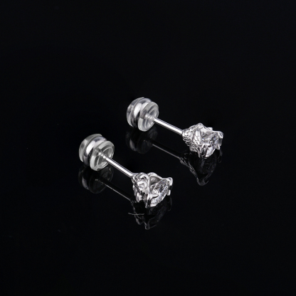 Dragon Claw Prong Earrings S925 VVS Synthetic Moissanite Stud