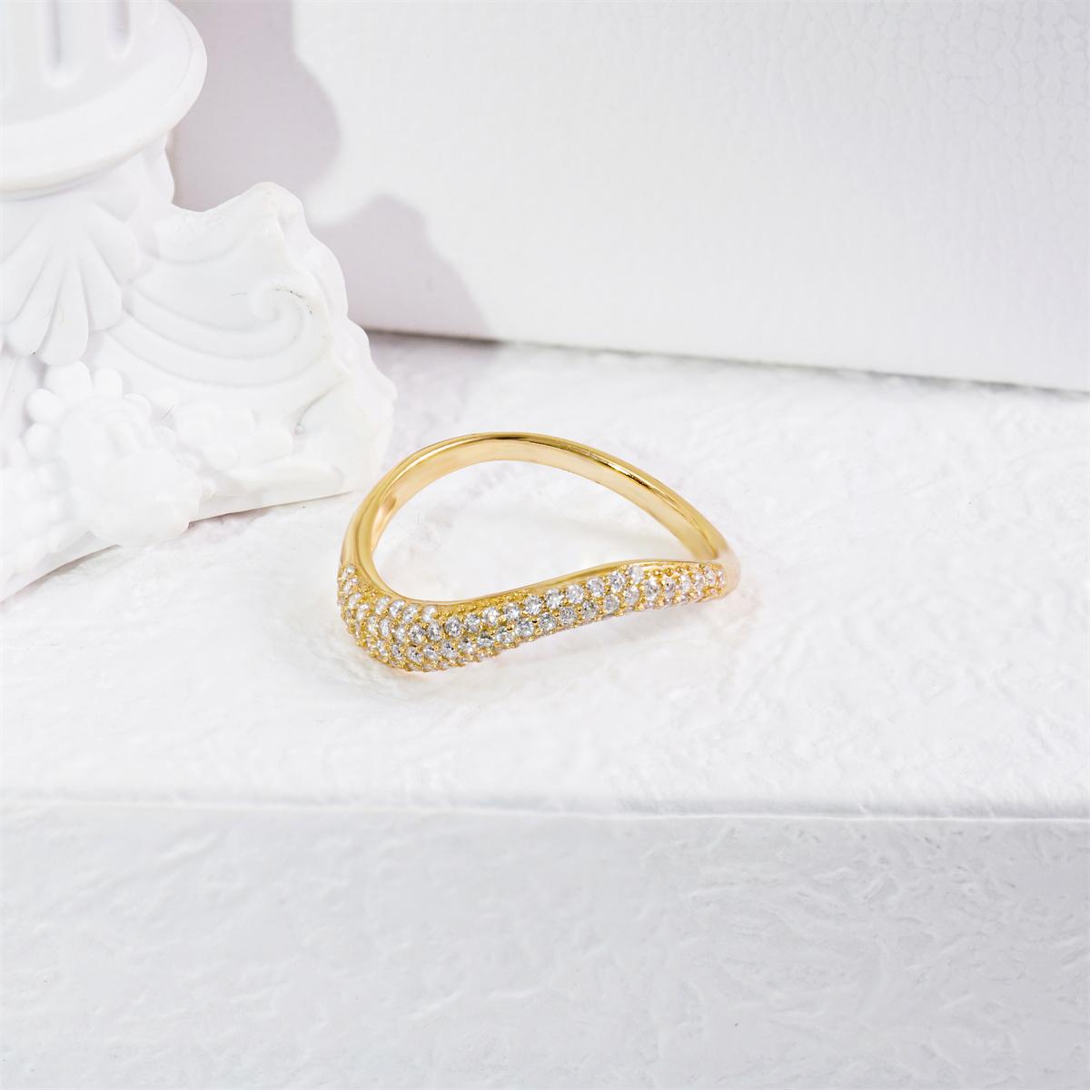 Delzzad Stacking Bling Pear Wave Ring Synthetic Moissanite S925 Eternity Stacking Set Engagement Wedding Ring Band Set Jewelry