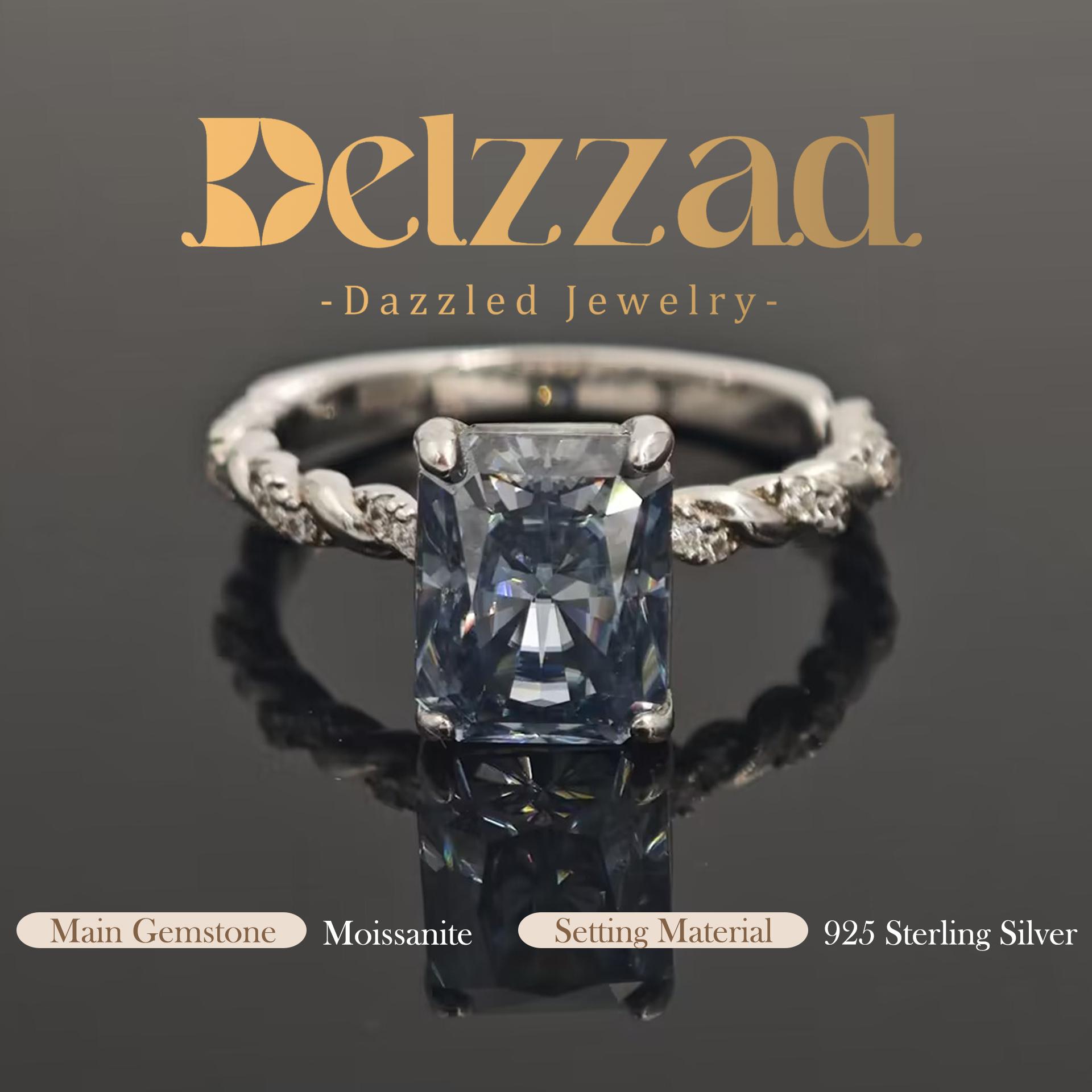 3ct Radiant Synthetic Moissanite Solitaire Twist Band Ring In 925 Sterling Silver