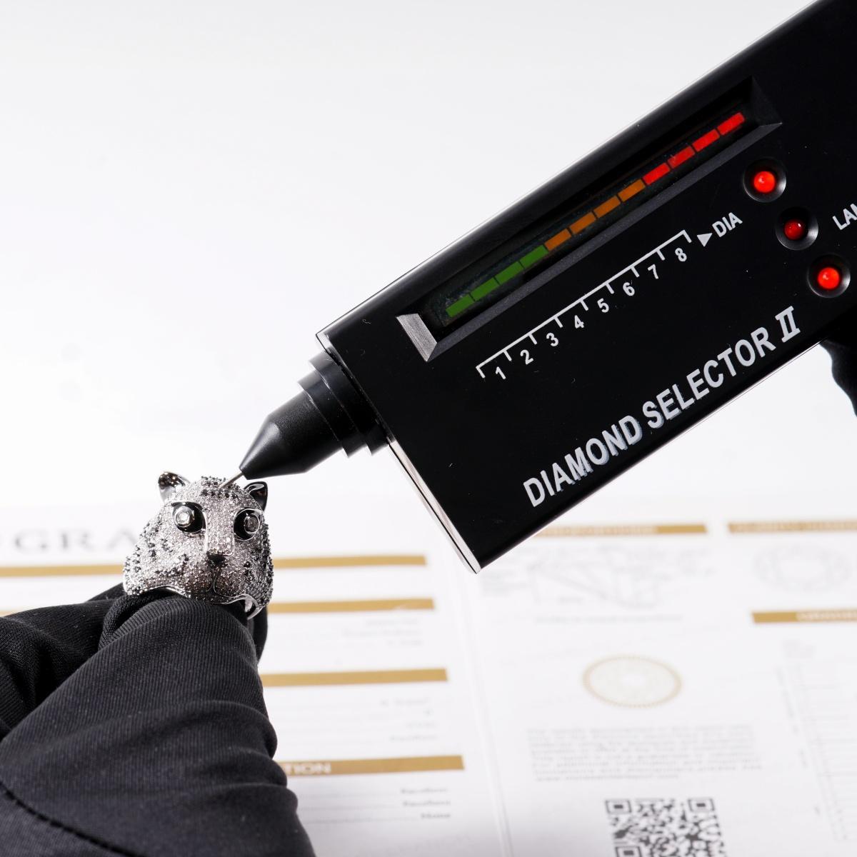 1.8ct Shadow Panthera Ring VVS Synthetic Moissanite Ring Jewelry Copper Band Unisex Hip Hop Animal Ring