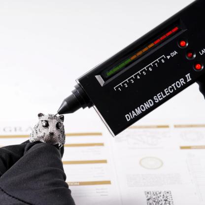 1.8ct Shadow Panthera Ring VVS Synthetic Moissanite Ring Jewelry Copper Band Unisex Hip Hop Animal Ring